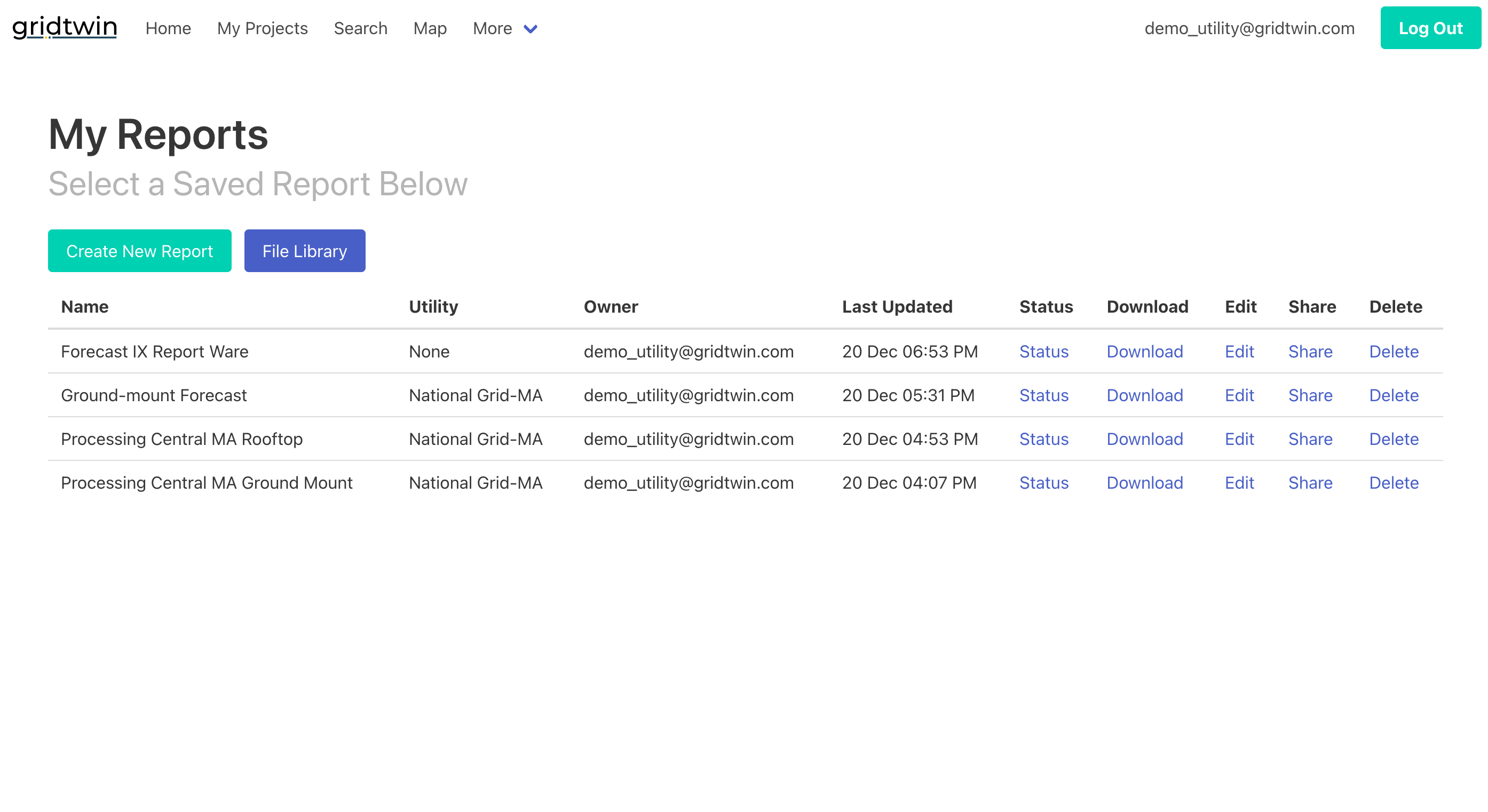 Main navigation menu and interface layout
